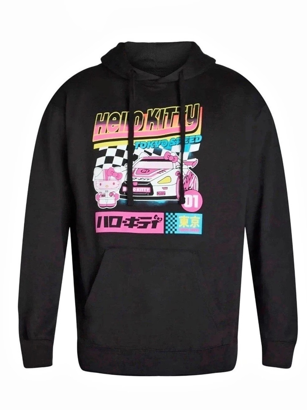 Sanrio Hello Kitty Tokyo Speed Graphic Hoodie - Black 2x Mens new